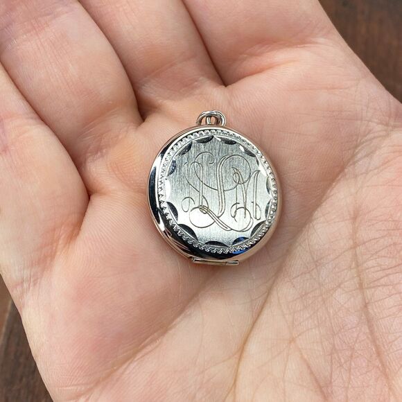 Vintage Carl Art 925 Sterling Silver "ALM" Monogram Locket Mother's Day Charm - Picture 2 of 6